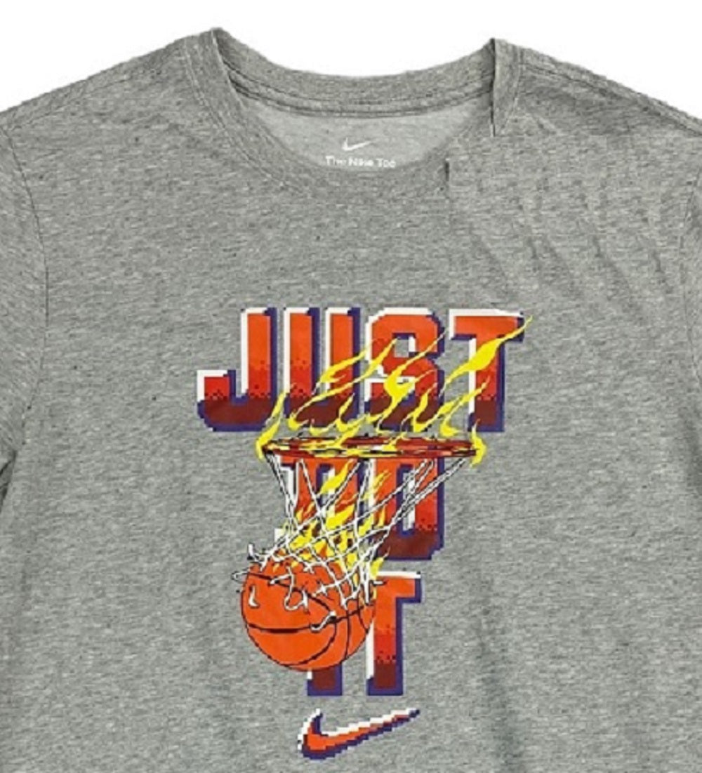 Camiseta Nike Just Do It Hoop Masculina Cinza Tamanho XXG