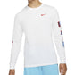 Camiseta Nike Masculina de Basquete com Manga Longa e Estampa Branca, Tamanho Pequeno