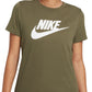 Camiseta Nike Sportswear Feminina de Algodão com Logotipo Verde, Tamanho Grande