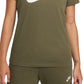 Camiseta Nike Sportswear Feminina de Algodão com Logotipo Verde, Tamanho Grande