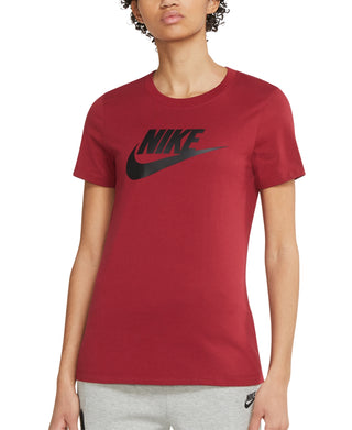 Camiseta Nike Sportswear Feminina de Algodão com Logotipo Vermelho Tamanho XS