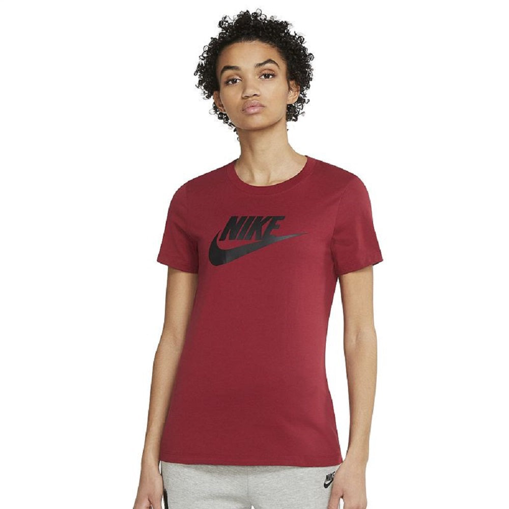 Camiseta Nike Sportswear Feminina de Algodão com Logotipo Vermelho Tamanho Grande