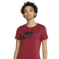 Camiseta Nike Sportswear Feminina de Algodão com Logotipo Vermelho Tamanho Grande