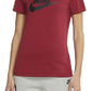 Camiseta Nike Sportswear Feminina de Algodão com Logotipo Vermelho Tamanho Grande