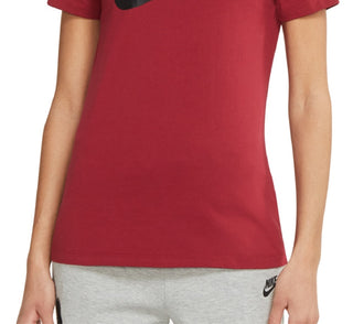 Camiseta Nike Sportswear Feminina de Algodão com Logotipo Vermelho Tamanho XL