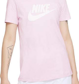 Camiseta Nike Sportswear Feminina de Algodão com Logotipo Rosa Tamanho XS