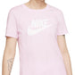 Camiseta Nike Sportswear Cotton Logo Feminina Rosa Tamanho P