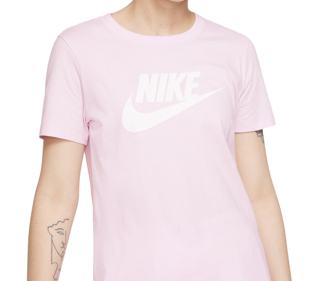 Camiseta Nike Sportswear Cotton Logo Feminina Rosa Tamanho P