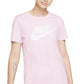 Camiseta Nike Sportswear Feminina de Algodão com Logotipo Rosa Tamanho Médio
