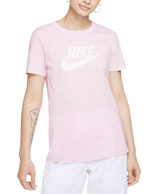 Camiseta Nike Sportswear Cotton Logo Feminina Rosa Tamanho Grande