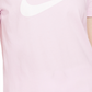 Camiseta Nike Sportswear Cotton Logo Feminina Rosa Tamanho Grande