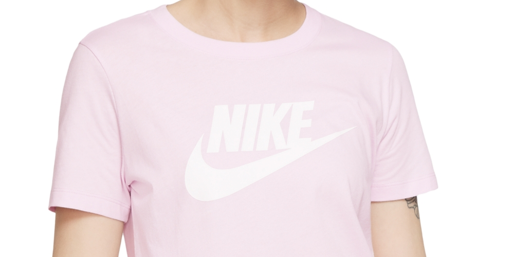 Camiseta Nike Sportswear Cotton Logo Feminina Rosa Tamanho GG