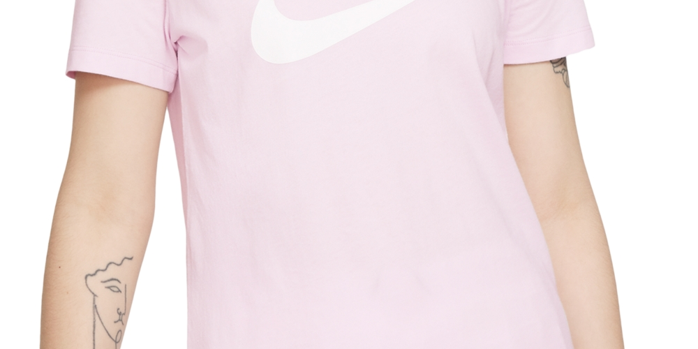 Camiseta Nike Sportswear Cotton Logo Feminina Rosa Tamanho GG