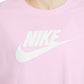 Camiseta curta Nike Sportswear Cotton Logo Feminina Rosa Tamanho P