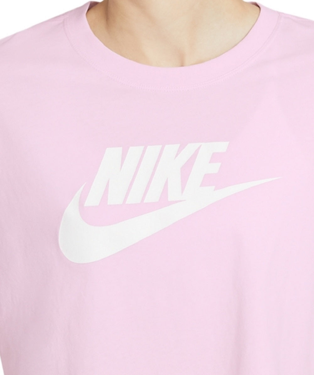 Camiseta curta Nike Sportswear Cotton Logo Feminina Rosa Tamanho P