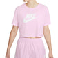 Camiseta curta Nike Sportswear Cotton Logo Feminina Rosa Tamanho P