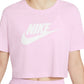 Camiseta curta Nike Sportswear Cotton Logo Feminina Rosa Tamanho GG