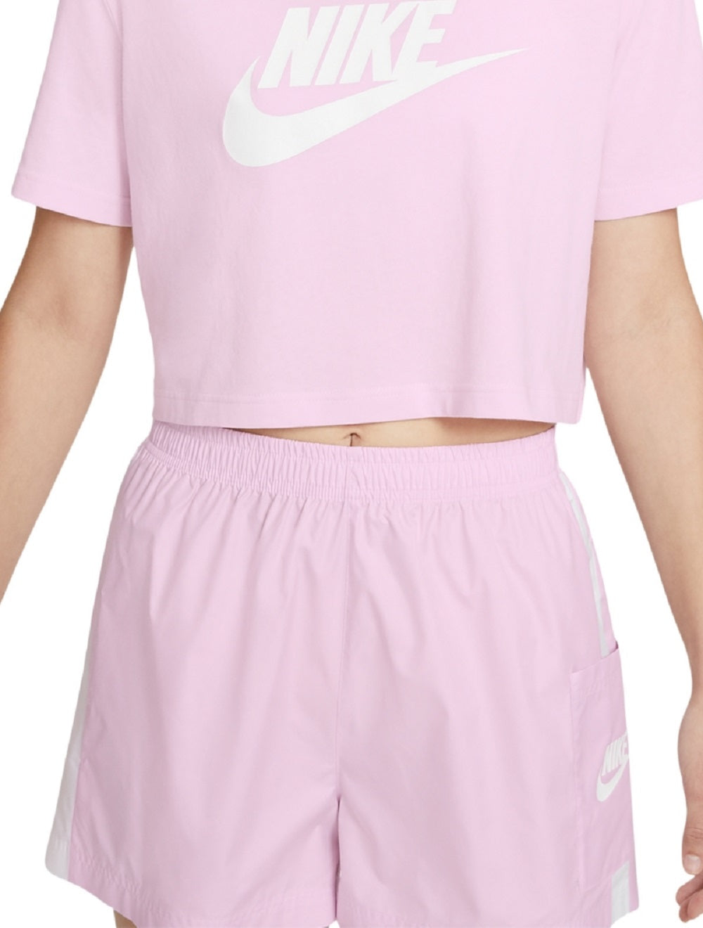 Camiseta curta Nike Sportswear Cotton Logo Feminina Rosa Tamanho GG