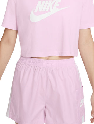 Camiseta curta Nike Sportswear Cotton Logo Feminina Rosa Tamanho GG