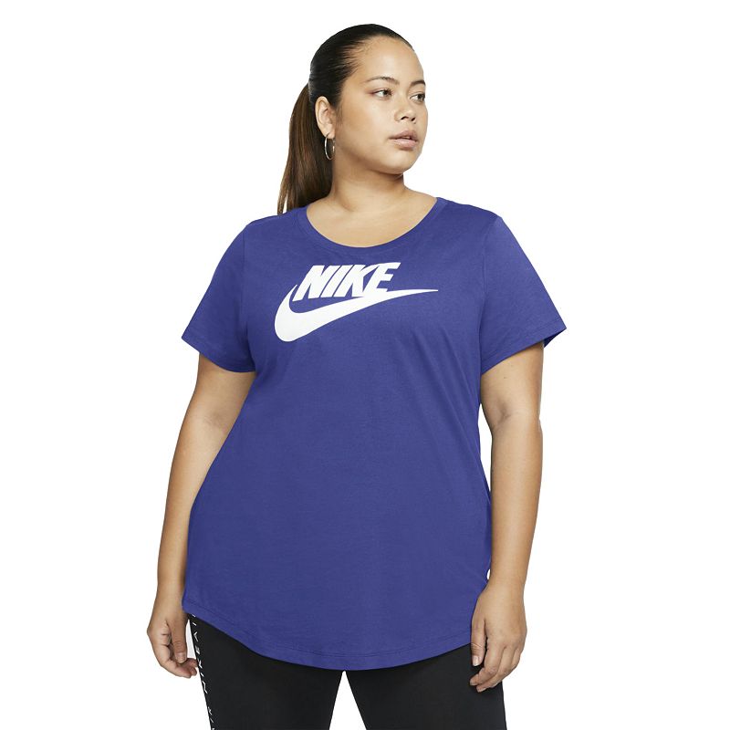 Camiseta Nike Sportswear Feminina de Algodão com Logotipo Azul Tamanho 1X
