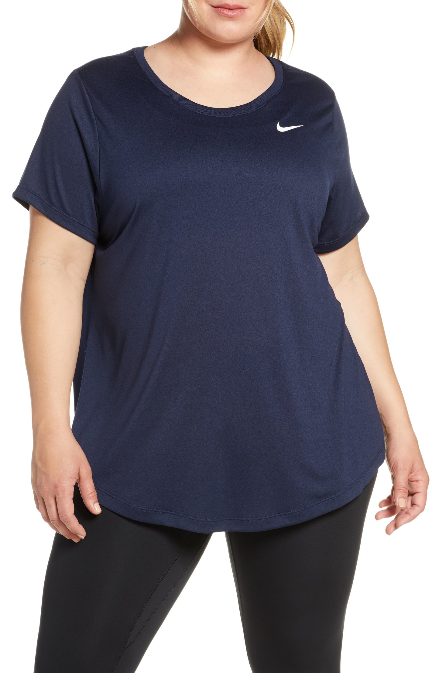 Camiseta de treino Nike Plus Dry Legend feminina, azul, tamanho 1X