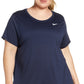 Camiseta de treino Nike Plus Dry Legend feminina, azul, tamanho 1X