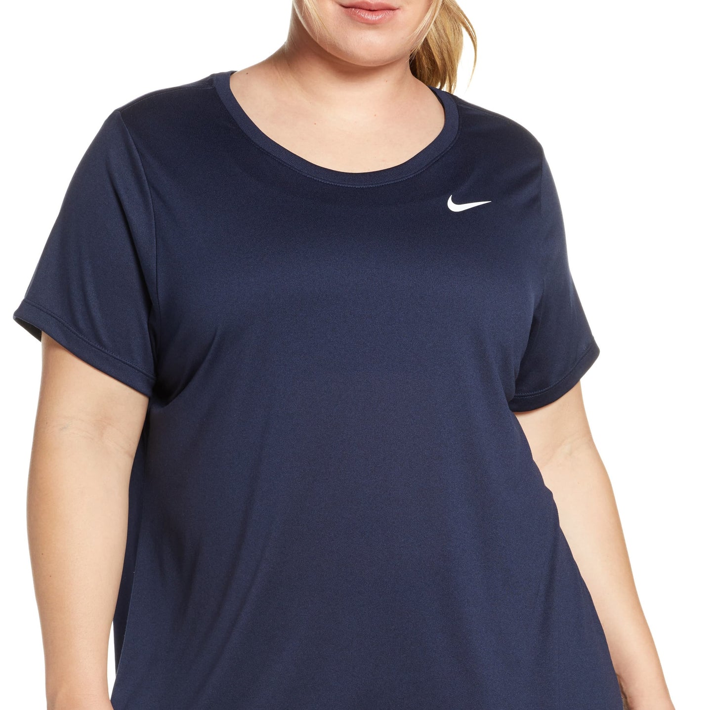Camiseta de treino Nike Plus Dry Legend feminina, azul, tamanho 1X