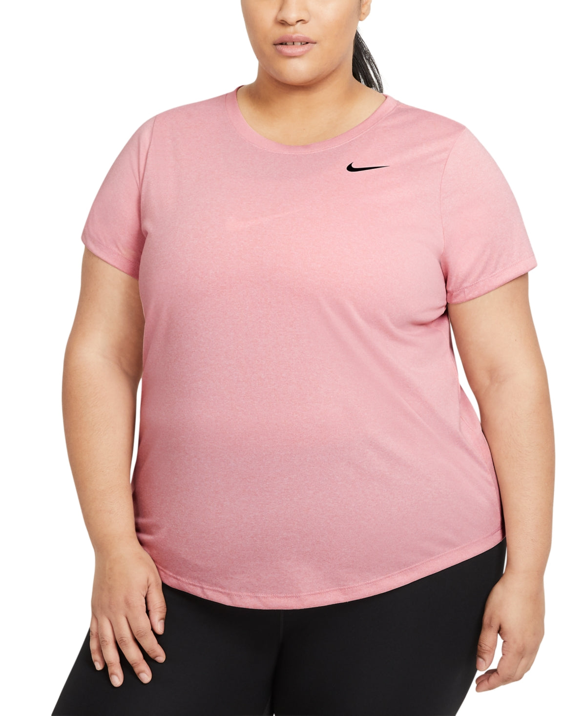Camiseta de treino Nike Plus Dry Legend feminina, rosa, tamanho 2X