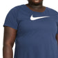 Camiseta curta Nike Dri Fit Logo Feminina Azul Tamanho 1X