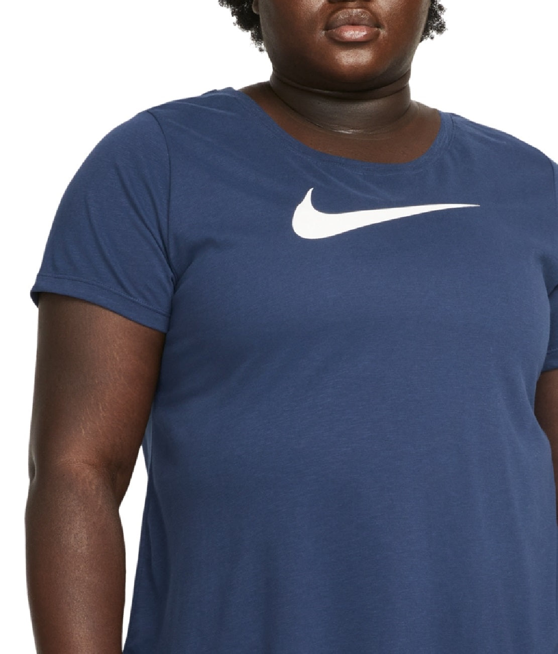 Camiseta curta Nike Dri Fit Logo Feminina Azul Tamanho 1X