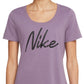 Camiseta Nike Dri Fit Script Logo Training Feminina Roxa Tamanho Médio