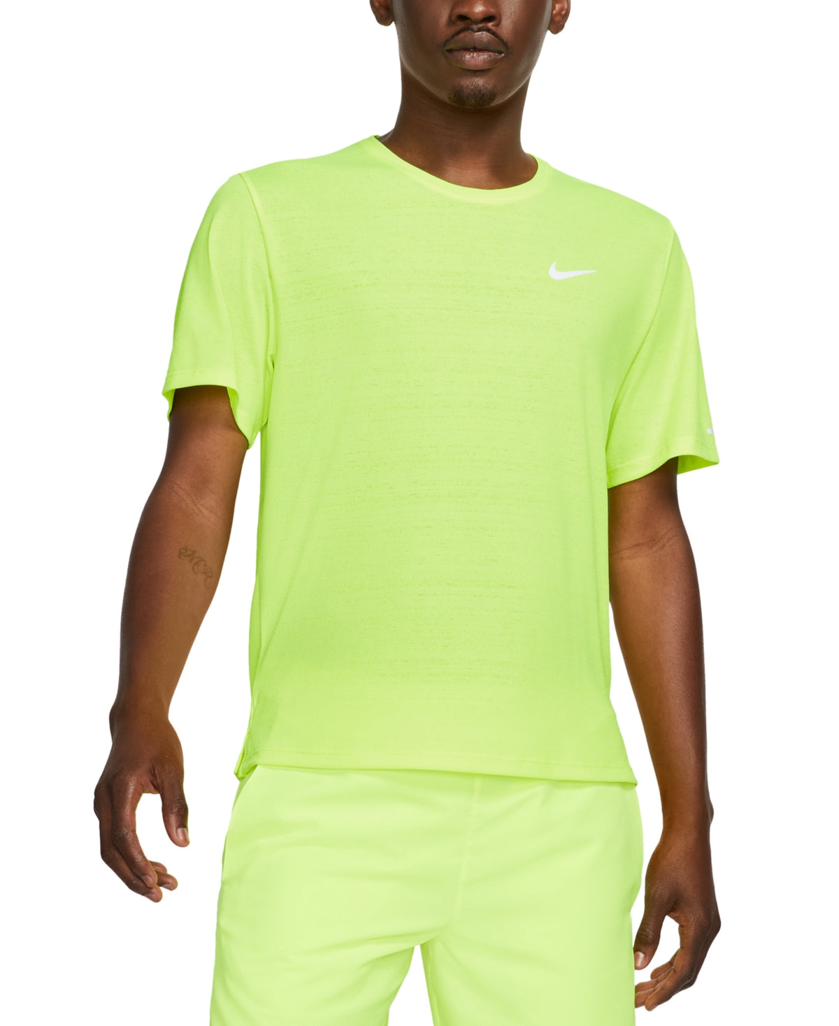 Camiseta Nike Dri Fit Miler Masculina Amarela Tamanho P