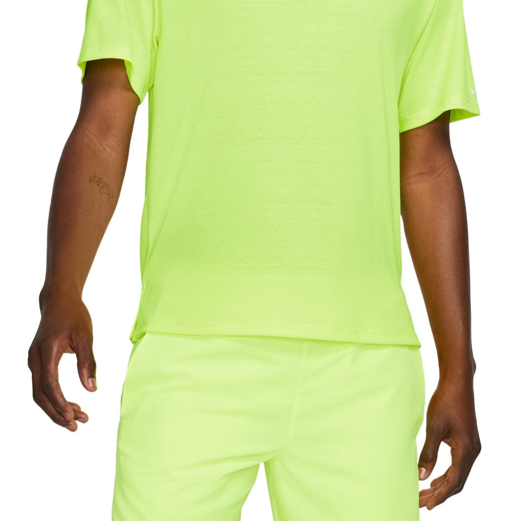 Camiseta Nike Dri Fit Miler Masculina Amarela Tamanho P