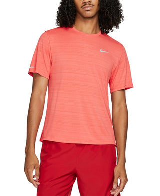 Camiseta Nike Dri Fit Miler Masculina Laranja Tamanho Médio