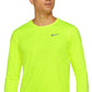 Camiseta de corrida de manga comprida Nike Dri Fit Miler masculina, amarela, tamanho XX-G