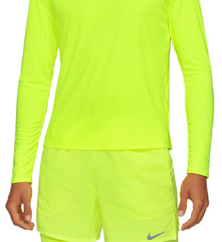 Camiseta de corrida de manga comprida Nike Dri Fit Miler masculina, amarela, tamanho XX-G