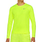 Camiseta de corrida de manga comprida Nike Dri Fit Miler masculina, amarela, tamanho XX-G