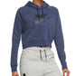 Moletom com capuz Nike Sportswear Essential Cropped Feminino Azul Tamanho Grande