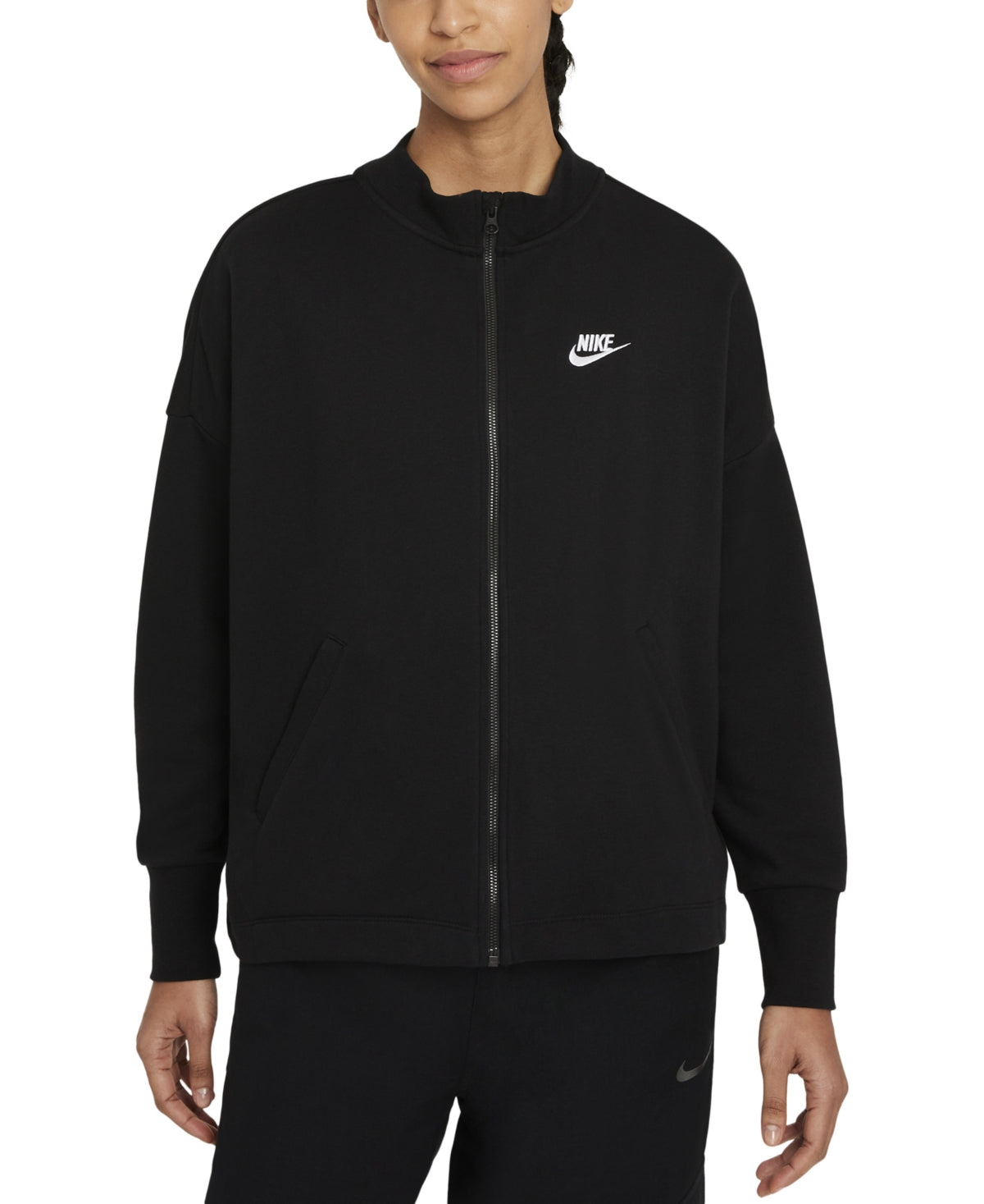 Moletom Nike Sports Essentials Full Zip Feminino Preto Tamanho Médio