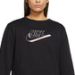 Camiseta Nike Easy Fleece Crewneck Feminina Preta Tamanho P