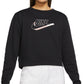 Camiseta Nike Easy Fleece Crewneck Feminina Preta Tamanho P