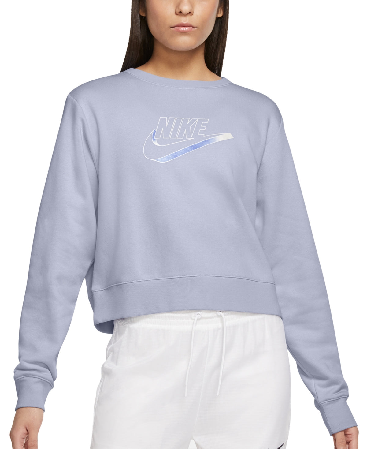 Blusa Nike Easy Fleece Crewneck Feminina Azul Tamanho Grande
