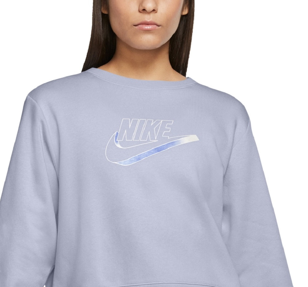 Blusa Nike Easy Fleece Crewneck Feminina Azul Tamanho Grande