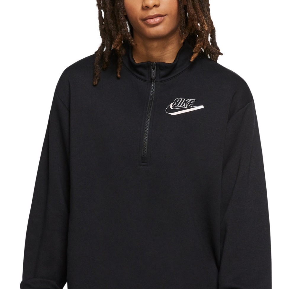 Blusa Nike Easy Fleece Meio Zíper Feminina Preta Tamanho Médio