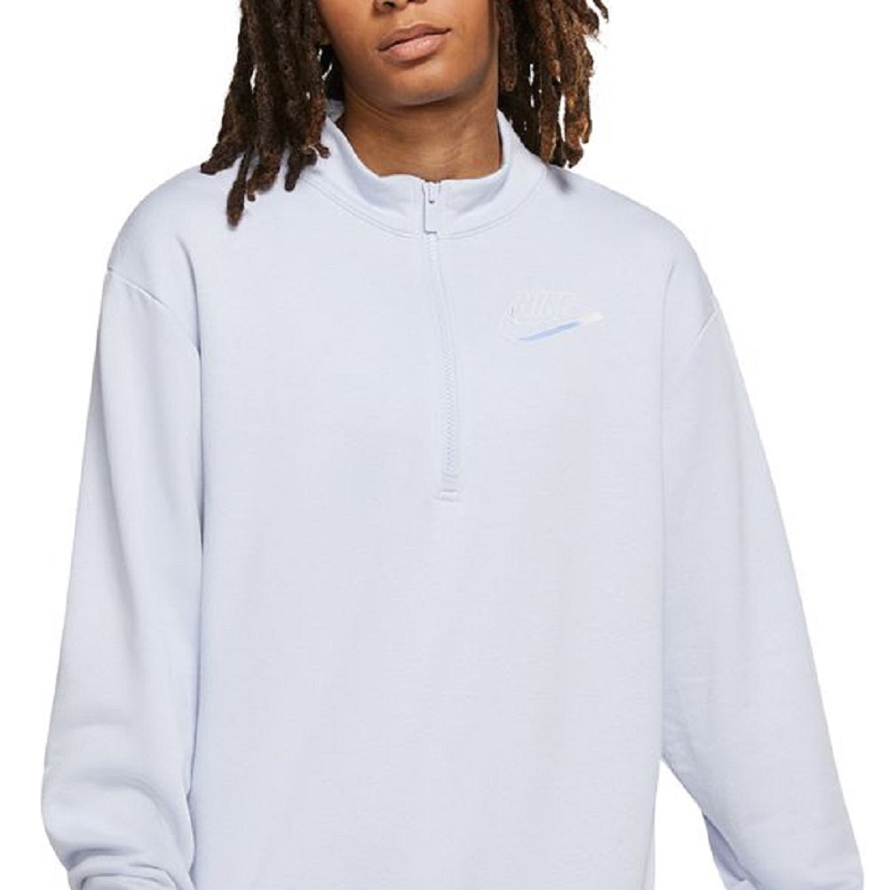 Blusa Nike Easy Fleece Meio Zíper Feminina Azul Tamanho Médio