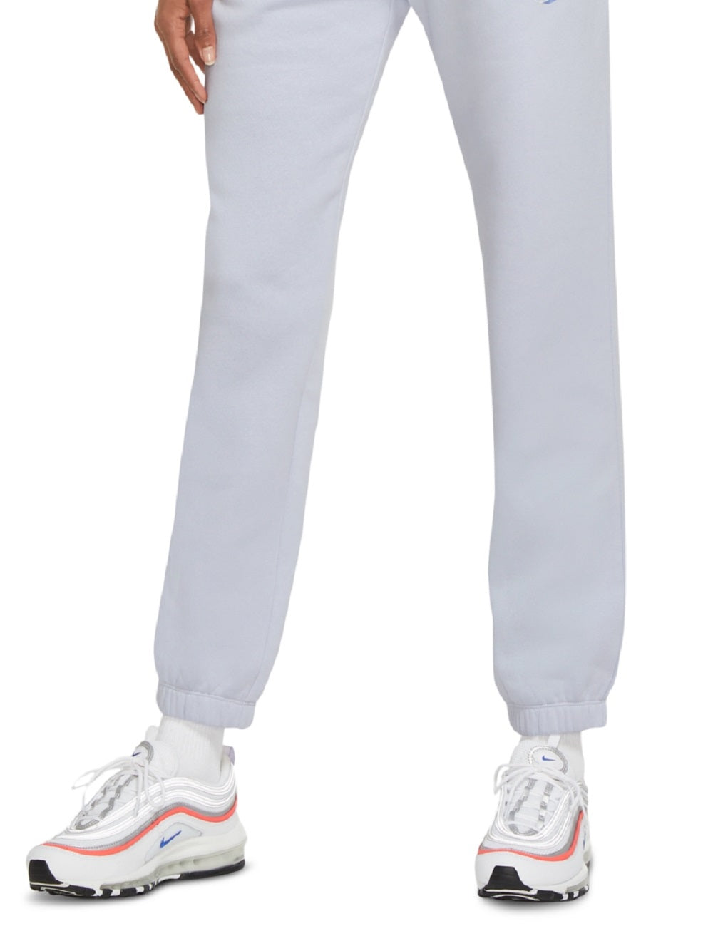 Calça de corrida Nike Sportswear Fitted Fleece feminina, azul, tamanho médio