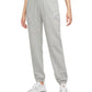 Calça de corrida Nike Fitted Fleece feminina, cinza, tamanho grande