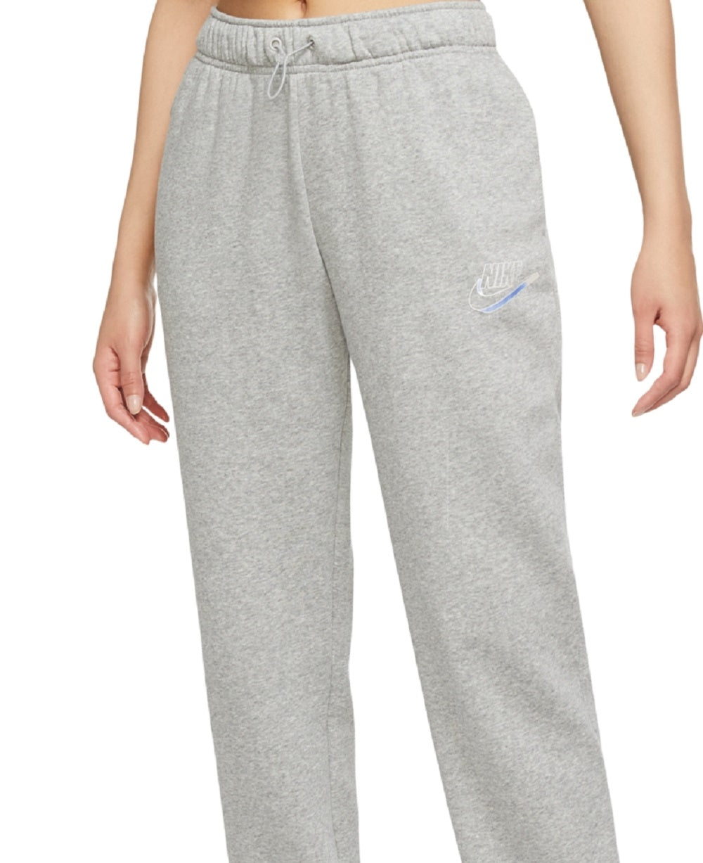 Calça de corrida Nike Fitted Fleece feminina, cinza, tamanho grande