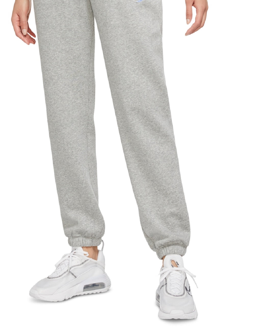 Calça de corrida Nike Fitted Fleece feminina, cinza, tamanho grande
