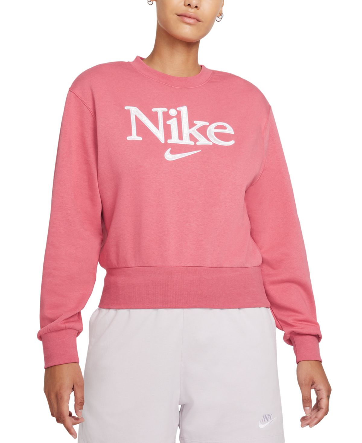 Moletom Nike Feminino Femme Logo Fleece Rosa Tamanho GG